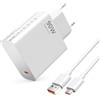 SEASJHBAY Caricatore rapido USB C da 90 W per Xiaomi, Redmi, Poco - Cavo HyperCharge da 1 m - Compatibile con 17T Pro, 15T P ro, 14 Ultra, Note 15 Pro, F7, X7 - Turbo Charge 90W/67W/33W