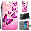 KENHONER Custodia per Samsung Galaxy A20e, Farfalla | Portafoglio Pelle PU, Magnetica, Resistente Agli Urti, Scomparto Carte Credito, Pieghevole, Flip Libro, Motivo