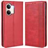 MOJIA Cover per Vivo Y21 5G, PU Custodia Antiurto Resistente ai Graffi, Custodia Flip Portafoglio per Telefono con Supporto e Slot per Schede. Rosso
