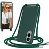 Jrkvniv Cover per Samsung Galaxy S25 Edge con Cordino, Morbido TPU Silicone Case con Laccio Tracolla, Regolabile e Rimovibile, Antiurto AntiGraffio Case per Samsung Galaxy S25 Edge, Verde
