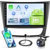 VECHTEL 8 CORE Q-Snapdragon 4G+64G Autoradio Android 15 per Mercedes-Benz Classe E W211 S211/Classe CLS C219 2005-2008, 9 IPS Schermo Tactile Carplay Android Auto GPS WiFi DSP Bluetooth FM/RDS Camera