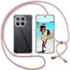 ISOI Cover con Cordino per Xiaomi 17T Pro, Custodia Trasparente con Collana Tracolla Laccio Collo Ultra Sottile Morbido TPU Silicone Antiurto AntiGraffio Case, Rosa