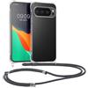 kwmobile Custodia Compatibile con Google Pixel 10 / Pixel 10 Pro Cover - Back Case in Silicone TPU - Protezione Smartphone con Cordino - trasparente/antracite