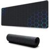 Highdi Tappetino Mouse XXL/XL/L, Tappetino Scrivania Gaming Grande Mouse Pad con Base Antiscivolo Tappeto Scrivania con Bordi Cuciti per Computer, PC, Laptop (Alveare gradiente 10,300 * 800 * 4mm)