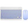 TICOWTEK Tastiera e mouse Bluetooth ultra-sottile, multifunzione, ricaricabile, compatibile con sistemi Android, Windows, iOS, 10, colore: viola
