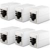 deleyCON Prolunga Cavo LAN RJ45, 10 Gbit/s, Connettore per Cat8/Cat7/Cat6/Cat5, Cavo Ethernet, Adattatore di Rete 10 Gigabit PoE - 6 Unità - Bianco