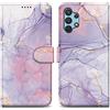 Cadorabo Custodia compatibile con Samsung Galaxy A32 4G - Design Rosa Viola Marmo No. 5 - Coperchio protettivo con chiusura magnetica, funzione stand e tasca per le carte