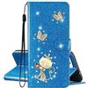 SEHEYA per Xiaomi Redmi Note 11 Pro Cover Portafoglio Brillantini Farfalla Gatto Motivo Custodia Libretto PU Pelle Glitter a Libro Donna Flip Case Magnetica Protezione Caso, Blu