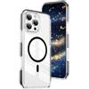 IMEIKONST Custodia Trasparente per iPhone 12 Pro (6,1), [Compatibile con MagSafe] Magnetica Sottile Anticaduta Anti-ingiallimento Protezione Militare Cover per iPhone 12/12 Pro. Nero CHTM