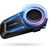 Fodsports FX7 Interfono Moto Singolo, Auricolare Casco Mesh per 10 Motociclisti, Dual Chips BT5.4 Con Suono Hi-Fi, Audio Mixing, Condivisione Musica, FM, Auto Risposta, Assist Vocale, Universale, IP67