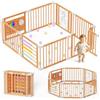 Meulbaty Box per Bambini in Legno con Centro Giochi per Neonati e Bambini 160×160×61cm