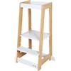 roba Torre di Apprendimento in Legno - Bicolore - Sgabello Sicuro per Bambini - Ideale come Aiutante in Cucina - Supporta fino a 80 kg - Bambù Certificato FSC®
