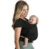 Boba Freedom Together Fascia Porta Bebè, Marsupio Neonato Leggero e Traspirante in Tessuto Mesh per Neonati e Bambini (3,2-15,9 kg), Fascia Elastica Estiva, Black