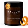 TALLOW Naturals - Burro per il corpo all'agrumi, crema al 100% biologico con estratti di agrumi, burro per il corpo biologico Beef Tallow Skincare, burro per il corpo proveniente dalla Germania sul