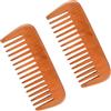 Culinavog Set di 2 pettine di legno fatto a mano, Pettine denti larghi, antistatico qualità pettine di legno per capelli, piccolo a denti larghi naturale uomo donna