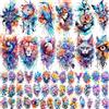 glaryyears 52 tatuaggi temporanei ad acquerello per donne e adulti, realistici, 3D, motivo floreale, farfalla, fenice, mandala, set di tatuaggi finti impermeabili, a lunga durata, per feste e matrimoni (12