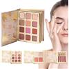 zhonnic Palette di trucco per il viso | 12 colori ombretti per occhi | ombretto in stile libro con glitter e 4 fard e 4 | per viaggi e feste, palcoscenico e fotografia