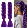 AIWXEEU 2 Pezzi Extension per Treccine Africane, Rajout Cheveux Tresses Violet, 24 Pollici Capelli Sintetici Pre-Allungati Morbidi, Pour Bals Masqués, Cosplay, Scène, Carnaval