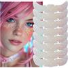 SHOFUL 8 tatuaggi per il viso con glitter, per donne e bambini, olografiche, multicolore, da applicare (stile 2)