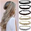 PARXITN Fascia per capelli da donna, 3 fili, regolabile, intrecciata, marrone scuro, per donne, capelli sintetici, intrecciata, elastica