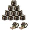 EZ Tattoo Grip Tape- 12pezzi (5cmx4.5m) Benda Autoadesiva per il Gonfiore della Distorsione del Polso e della Caviglia, Nastro per Tubo di Presa del Tatuaggio per Macchina del Tatuaggio(Camo)