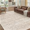PureCozy Vintage Tappeto Salotto 160x230cm Beige Antiscivolo Lavabile in Lavatrice Tappeti Camera da Letto Soggiorno Cameretta Bambino Ufficio Grande Carpet Pelo Corto Rug