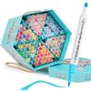 XIEED Set di 120 Pennarelli ad alcool Double Punta (Fine & broad) - Confezione Regalo a Scatola Esagonale | Per Colorazione, Pittura, Schizzi, Disegno e Evidenziazione | Adulti & Appassionati d'Arte