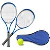 Generico Set Tennis 2 Giocatori 26 (66 cm) con Racchette, Pallina e Custodia di trasporto - Kit Completo da Tennis con copertura overgrip - BLU