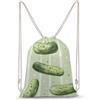 FWJZDSP Zaino con coulisse a forma di cetriolo e sottaceti disegnati a mano, borsa a tracolla da viaggio, borsa sportiva da palestra, unisex.