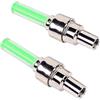 Striegro Lampada per Tappo valvola per Pneumatici per Bici LED Lampada per Ruota Flash per Verde per Accessori per Biciclette per Auto 2 Pezzi.