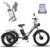 Generic Triciclo elettrico per adulti, ideale per il pendolarismo, 3 ruote da 24 pollici con pneumatici posteriori da neve da 20 pollici, display LCD, ampio cestino portaoggetti per brevi tragitti.