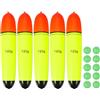 YELARXI Bobine da pesca, galleggianti antiscivolo in schiuma EVA con perline di pesce, galleggianti da 120 ml e 5 pezzi e rosso/giallo, adatti per pesce persico, carpa, spigola, sughero, acqua salata
