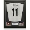 Exclusive Memorabilia Maglia da trasferta del Manchester Utd autografata da Giggs. Incorniciata