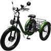 Generic Triciclo elettrico da carico: triciclo elettrico per adulti, robusto, con pneumatici larghi da 24'', pedalata assistita, capacità di carico di 200 kg, ampio cestino portaoggetti per adulti e disabili.
