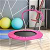 Fastroby Trampolino da 91,4 cm per bambini con maniglia di sicurezza, capacità di carico 99,8 kg, mini trampolino da interno, piccolo trampolino rimbalzante per esercizi di fitness per bambini, rosa