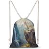 FWJZDSP Capre e agnelli su scogliere e montagne, zaino con coulisse, borsa a tracolla, borsa sportiva da viaggio, borsa da palestra unisex