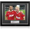Exclusive Memorabilia Foto del Manchester United autografata da Scholes e Giggs. Cornice di lusso