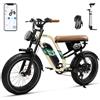 Onesport W66/W77 E Bike Elettrica, 20 X 4 Pollici Fat Tire Ebike con Batteria 48V 18AH/13.5AH Autonomia 30-100KM, Sospensione Integrale & Freni Idraulici, Bici Elettrica Uomo e Donna con Bluetooth APP