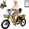 Generic Plegable Triciclo elettrico per adulti, batteria pieghevole, capacità di carico 120 kg, pneumatici Anchos, Cesta de Carga, Fácil de Escalar