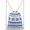 FWJZDSP Zaino con coulisse e motivo floreale a fiocchi di neve tradizionale, borsa a tracolla da viaggio, sportiva o da palestra, unisex.