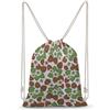 FWJZDSP Zaino con coulisse a fantasia floreale fragola, borsa a tracolla da viaggio, sportiva, da palestra, unisex