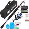 Allthingstore Canna da pesca telescopica e mulinello per combo 1,8 m palo portatile in fibra di vetro con bobina rotante kit esca per fiume mare viaggio