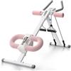 PAPIBLU Ab Trainer - Attrezzo per allenamento addominale regolabile, con display, pieghevole, colore: rosa