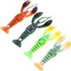 WRITWAA Esche Artificiali per Pesca 4 Pezzi Gamberetti 95mm in Silicone Resistenti al Morso per Pesca Sportiva e Attrezzatura da Portatile