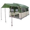 GFMGUEMV Tenda familiare, verde e bianco, 324 x 255 x 230 cm, impermeabile, con parapioggia rimovibile e ganci luminosi, per avventure in campeggio