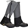 Dolltobe Ghette per gambe da uomo, nere e grigie, taglia L, ghette per stivali in poliestere impermeabile con cinturino antiscivolo in TPU, cerniera anteriore, striscia riflettente, ghette leggere per scarpe