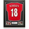 Exclusive Memorabilia Maglia del Manchester United 1998 autografata da Paul Scholes. Incorniciata