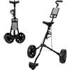 toxaaiwr Carrello da golf a 2 ruote, carrello da golf pieghevole con ruote in PP resistenti all'usura, tabellone segnapunti con supporto a T, supporto a sfera, nero