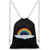 FWJZDSP Zaino con coulisse Rainbow And Cloud, borsa a tracolla da viaggio, sportiva, da palestra, unisex