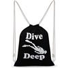Lawenp Dive Deep Drawstring Zaino Borsa da palestra sportiva in tela Borsa a tracolla resistente per uomo donna